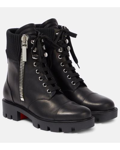 Christian Louboutin En Hiver Lug Leather Boots - Black