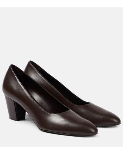 The Row Luisa 35 Leather Court Shoes - Brown