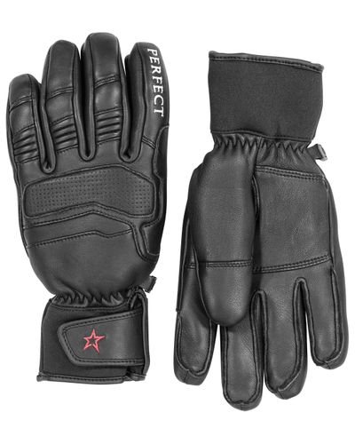 Perfect Moment Leather Ski Gloves - Black