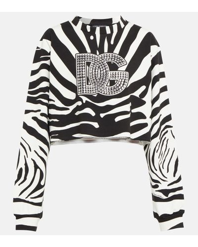 Dolce & Gabbana Zebra-print Cotton-blend Jumper - Black