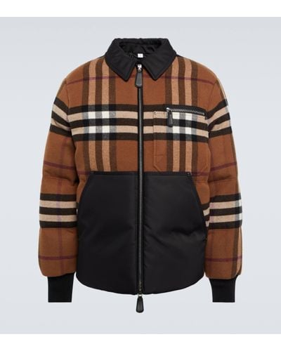 Burberry exaggerated Check Down Jacket - Black