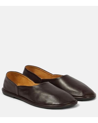 The Row Canal Leather Flats - Brown