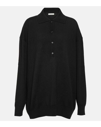The Row Wool-blend Polo Sweater - Black