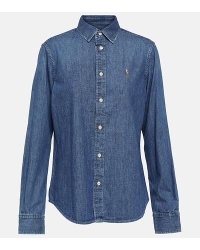 Polo Ralph Lauren Camicia di jeans con ricamo - Blu