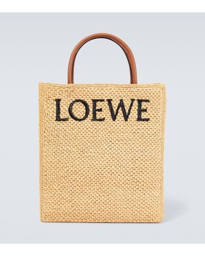 Loewe Logo Raffia Tote Bag - Natural