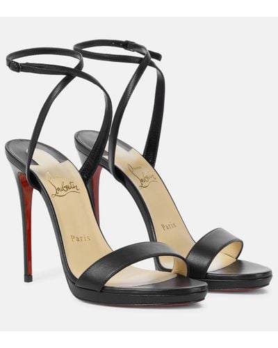 Christian Louboutin Sandales En Cuir Loubi Queen 120 - Noir