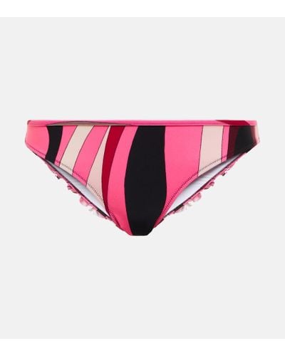 Emilio Pucci Printed String Bikini Bottoms - Pink