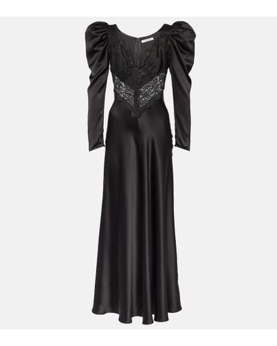 Rodarte Silk Lace Maxi Dress - Black