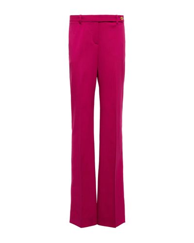 Versace Hose aus Wolle mit weitem Bein - Pink