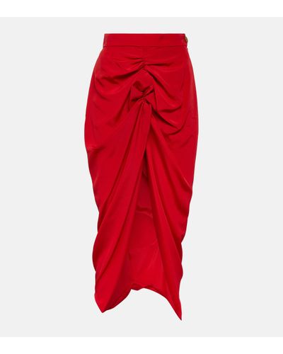 Vivienne Westwood Panther Gathered Crepe Midi Skirt