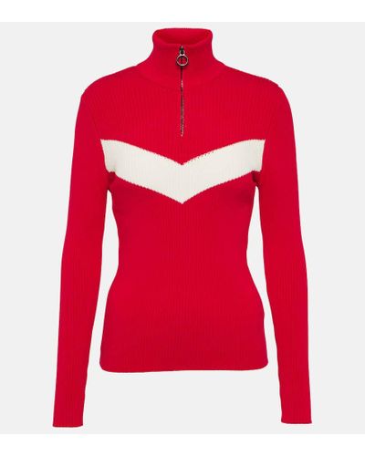 Fusalp Andromede Ribbed-knit Half-zip Sweater - Red