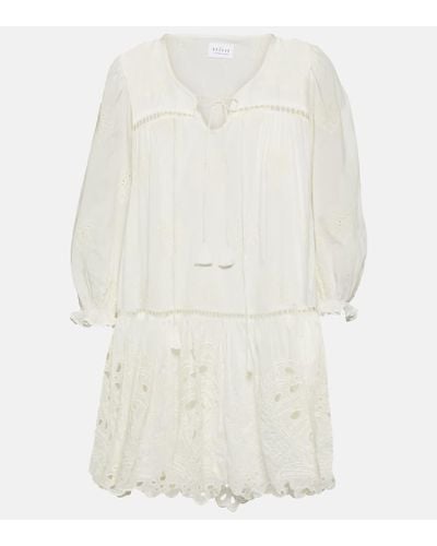 Velvet Renee Embroidered Cotton Minidress - White