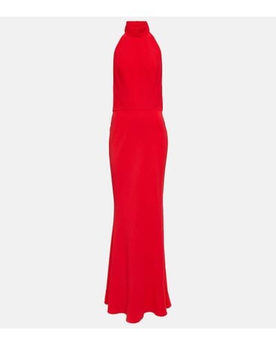 Alexander McQueen Vestido de fiesta con cuello halter - Rojo