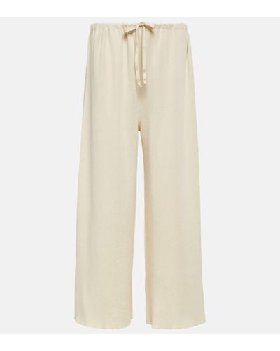 The Row Delphine Silk And Cotton Joggers - Natural