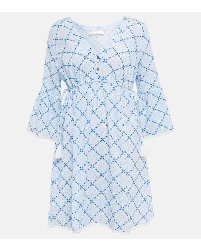 Heidi Klein Grand Cayman Cotton Kaftan Dress - Blue