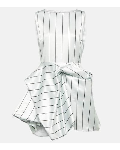 JW Anderson Draped Striped Minidress - White