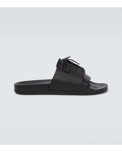 Maison Margiela Lace-up Rubber Slides - Black