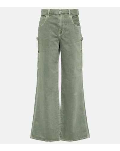 Agolde Magda Mid-rise Wide-leg Jeans - Green