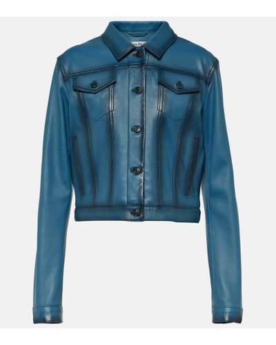 Acne Studios Leather Jacket - Blue