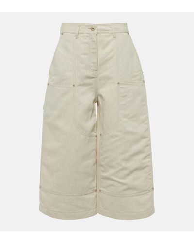 Loewe Jupe-culotte en coton et lin - Blanc