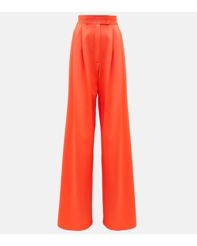 Alex Perry Patton Wide-leg Crepe Satin Trousers - Red