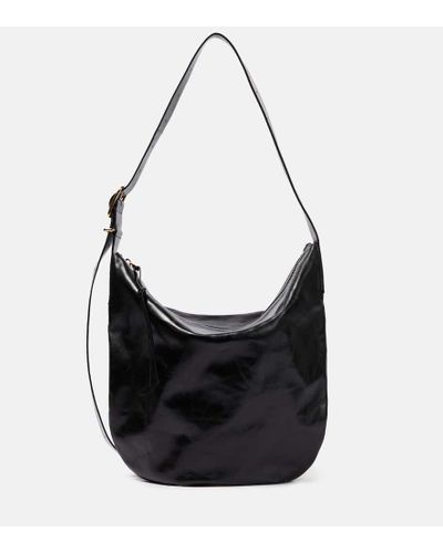 Jil Sander Medium Leather Shoulder Bag - Black