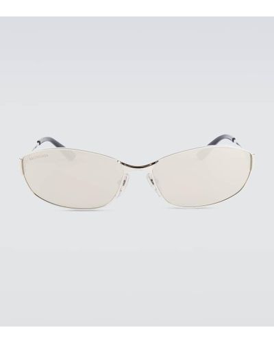 Balenciaga Ovale Sonnenbrille Mercury - Mettallic