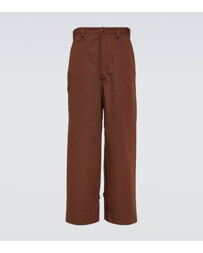 KENZO Cotton Canvas Pants - Brown