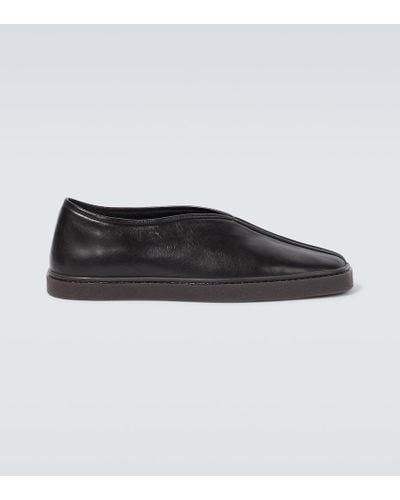 Lemaire Slip-on Piped in pelle - Nero