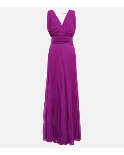 Max Mara Gennaro Georgette Sablè Tuxedo Suit - Violet