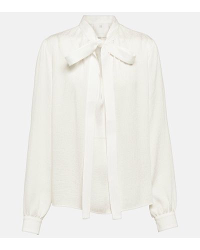 Givenchy 4g Jacquard Silk Blouse - White