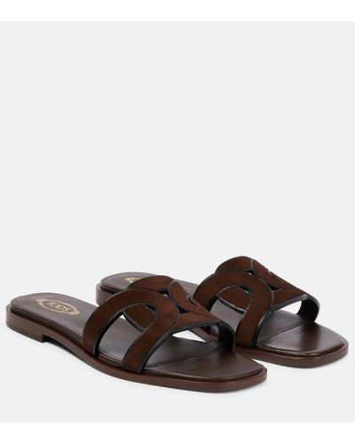Tod's Suede Sandals - Brown