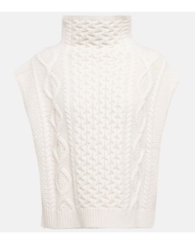 Polo Ralph Lauren Cable-knit Wool And Cashmere Jumper Vest - White