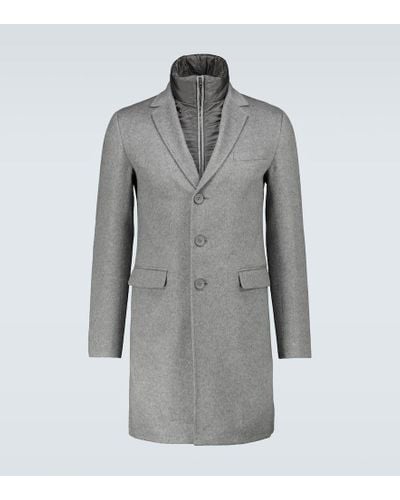 Herno Layered Cashmere Overcoat - Gray