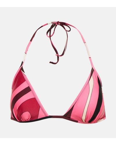 Emilio Pucci Top bikini con stampa - Rosa