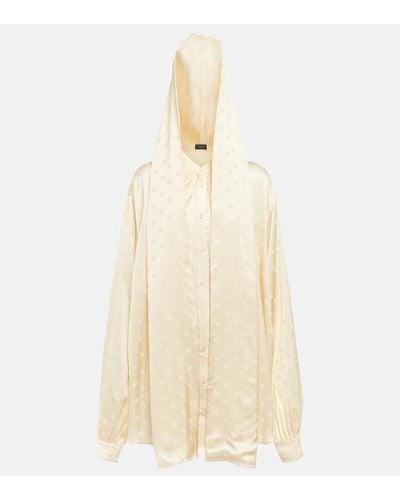 Balenciaga Blusa de jacquard con capucha - Neutro