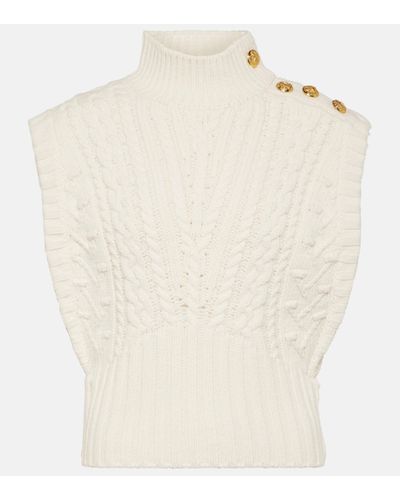 Veronica Beard Holton Cable-knit Wool Jumper Vest - White