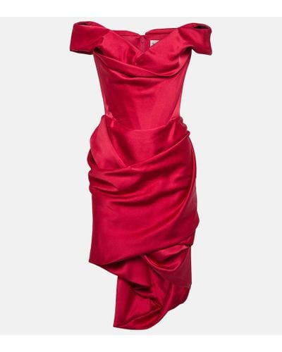 Vivienne Westwood Nova Cora Crepe Satin Minidress - Red