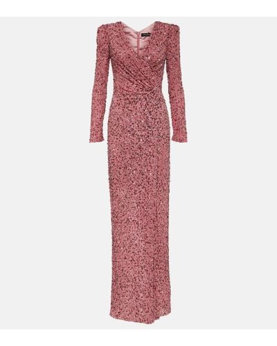 Jenny Packham Ingrid Sequined Gown - Red