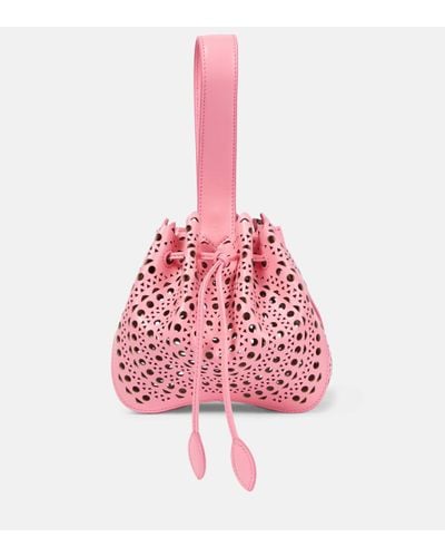 Alaïa Rose Marie Leather Bucket Bag - Pink