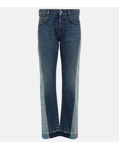 Stella McCartney Mid-Rise Straight Jeans Spliced - Blau