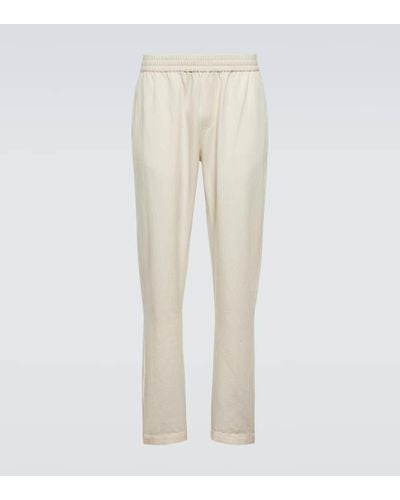 Sunspel Cotton And Linen Pants - Natural