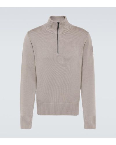 Canada Goose Rosseau Wool Half-zip Sweater - Gray