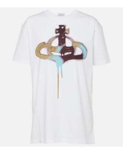 Vivienne Westwood T-shirt in cotone con stampa Orb - Bianco