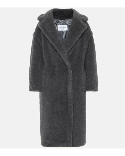 Max Mara Manteau Oversize En Laine, Alpaga Et Soie Mélangés Teddy Bear Icon - Gris