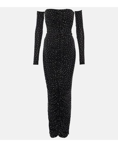 Alex Perry Embellished Strapless Jersey Maxi Dress - Black