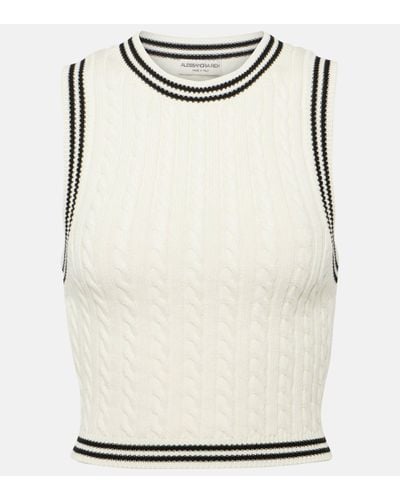 Alessandra Rich Cable-knit Cotton Jumper Vest - Natural