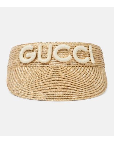 Gucci Stella Straw Visor - Metallic