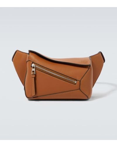 Loewe Marsupio Puzzle Mini in pelle - Marrone