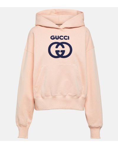 Gucci Hoodie GG aus Baumwoll-Jersey - Pink